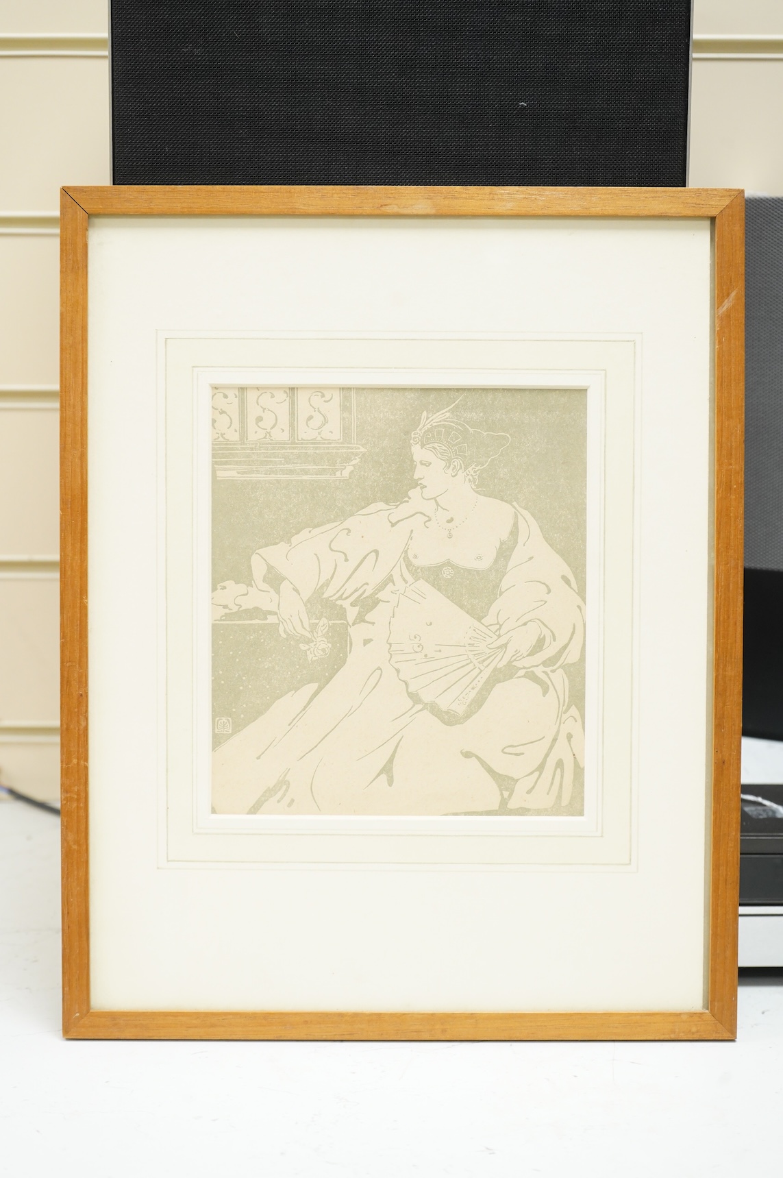 James Pittendrigh MacGillivray (1856-1938), ‘Les Dame Aux Camelias’, unsigned, woodcut, 18 x 15.5cm